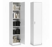 Home Collective Étagère à Livres - Blanc - Largeur : 50 cm - Hauteur : 180 cm - Organisateur Polyvalent avec 4 étagères - Armoire Murale en Bois - pour Chambre à Coucher, Couloir, Cave, Bureau