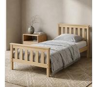 Home Collective lit en Bois Massif, pin, Simple/Double avec sommier et tête de lit | 90x200 120x200 140x200 160x200 | Chambre/ado/invités | 90x200 cm | Naturel