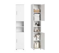 Home Collective Meuble Colonne de Salle de Bain étroite - Armoire Haute avec 6 Compartiments - Rangement de Salle de Bain, Armoire Multi-usages sdb, Cave et buanderie - 35 x 35 x 187 cm - Blanc