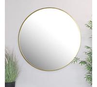 Home Collective Miroir 80x80cm Rond Mural avec Cadre métallique doré | en 3 Tailles pour Salle de Bain, entrée, Salon, Salle à Manger ou Miroir de Maquillage
