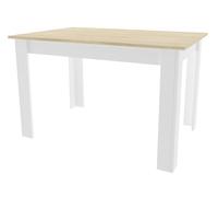 Home Collective Table de salle à manger, cuisine, plateau en chêne Sonoma, 120 x 80 x 75 cm, épaisseur 18 mm, pour cuisine, salon, chêne Sonoma et blanc