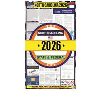Home Comforts Poster 2026 sur le droit du travail de l'État de Caroline du Nord (NC) - Poster laminé conforme aux normes de l'OSHA - Idéal pour poster sur le lieu de travail - 43,2 x 91,4 cm
