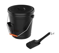 Home-Complete Seau à Cendres Noir avec Couvercle et Pelle pour cheminée - Excellent Accessoire pour poêle à Bois