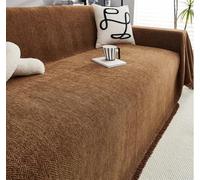 Home Couvre Canapé avec Franges, Couvre Lit Imperméable, Multifonction Jeté De Canapé Grande Taille, Plaid Chevrons, Couvre-lit Por Canape À Housse, Jeté De Lit Ou Jeté De Canapé(Brown,180cm x 340cm)