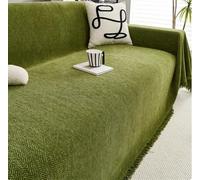 Home Couvre Canapé avec Franges, Couvre Lit Imperméable, Multifonction Jeté De Canapé Grande Taille, Plaid Chevrons, Couvre-lit Por Canape À Housse, Jeté De Lit Ou Jeté De Canapé(Green,180cm x 300cm)