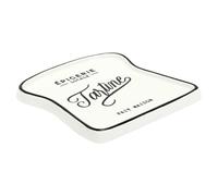 HOME DECO FACTORY Assiette à toast KA5978 en grès 17x16cm Blanc/Noir - Résistante, nettoyage facile