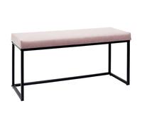 HOME DECO FACTORY - Banc d'entrée en Velours côtelé Rose - Design scandinave - idéal pour Salon - Chambre ou Couloir - Dimensions 100 x 39 x 49 cm. - Modèle Giulia