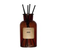 HOME DECO FACTORY - BO0157 Diffuseur Apothicaire 500ml - Conçu pour Ambiance Relaxante - pour Huiles Essentielles et Encens - Facile À Utiliser - Couleur Marron Ambre