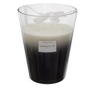 HOME DECO FACTORY - BO5446 Bougie Parfumée en Vase Noir - Senteur Linge Frais - Cire de Paraffine - Mèche en Coton - Combustion 120h - 18.7x23.2x18.7 cm - Noir