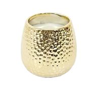 HOME DECO FACTORY - BO5487, Bougie Martelée Dorada H.9 cm - Bougie décorative en métal doré, Conçue pour l'ambiance de Votre Maison, Taille 9 cm, Couleur Jaune