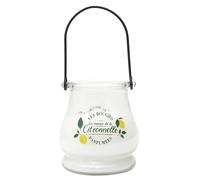 HOME DECO FACTORY Bougie Parfumée Citronnelle Change de Couleur Multicolore | Verre, bougie parfumée, senteur citronnelle, flamme change de couleur, extérieur, apaisante, décorative, jaune vert blanc
