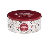HOME DECO FACTORY, BT6804, Boîte de Rangement en métal Noël X3, Design Festif et coloré, idéale pour Organiser Vos décorations, Durable et Polyvalente, Rouge et Blanc, 30x20x15 cm