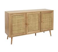 Home Deco Factory Buffet Bali 3 portes rotin et bois vintage marron