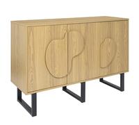 HOME DECO FACTORY - Buffet Contemporain en Bois Marron Noir avec Compartiments Multiples pour Rangement Optimal - Idéal pour Salon ou Salle à Manger - 120 x 79 x 40 cm - Modèle Calypso