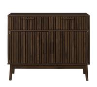 HOME DECO FACTORY - Buffet élégant et Fonctionnel avec rangements spacieux - Modèle Klaus - Finition Bois foncé - Parfait pour Un intérieur Moderne et Chaleureux - Couleur Foncé - 106x16x40 cm