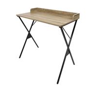 HOME DECO FACTORY - Bureau Moderne avec Espace de Rangement pour Télétravail et Études - Design Élégant et Ergonomique - 80 x 48 cm - Marron Noir - Modèle LOKA