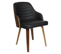 Home Deco Factory – Chaise HD6603 Nash Rétro – Bois & polyuréthane, 57 x 51 x 79 cm, Noir