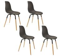HOME DECO FACTORY Chaise Scandinave Phenix Confortable Noir