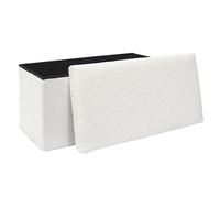 Home Deco Factory Coffre banc pliable Scott côtelé Beige