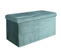 HOME DECO FACTORY Coffre Banc Pliable Design Tendance Assise Rangement Bleu