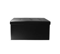 Home Deco Factory - Banc-coffre Zoé (HD3404) PU pliable noir 76×37,5×37,5 cm