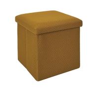 Home Deco Factory - Coffre pouf pliable HD0505 - Design contemporain, multifonctionnel - Jaune 38 cm