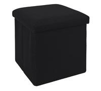 HOME DECO FACTORY Coffre Pouf Pliable Élégant Multifonction Noir | Coffre pouf pliable, design élégant, multifonctionnel, rangement et assise, confort optimal, format cube 38x38x38 cm, noir