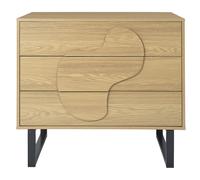 HOME DECO FACTORY - Commode Calypso Contemporaine Élégante et Pratique avec Tiroirs Spacieux pour Rangement Polyvalent Chambre/Salon - 90x79x49 cm - Marron Noir - Modèle Calypso