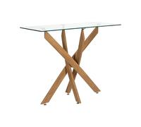HOME DECO FACTORY - Console en Verre Design Élégante pour Entrée ou Bureau - Table Moderne Finition Marron - Dimensions 100 x 40 cm - Contemporain - Modèle Heritage