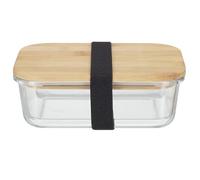 HOME DECO FACTORY Cook Concept - Boite de Conservation - Couvercle en Bambou - Dimensions : 17 x 13 x 6 cm