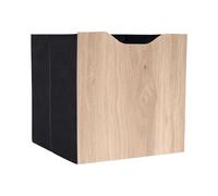 HOME DECO FACTORY - Cube de Rangement Pliable 30x30 cm en Bois Clair - Idéal pour Organiser Votre Intérieur - s'adapte aux Meubles à Cases - Couleur Marron Noir - Modèle Klaus