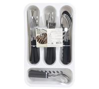 HOME DECO FACTORY Ensemble de 6 Fourchettes en INOX Noir et Blanc