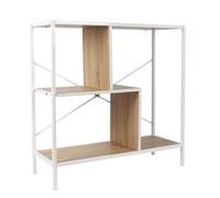 HOME DECO FACTORY Étagère industrielle HD0078 – Compartimentée 80 x 30 x 79,5 cm Blanc/Marron