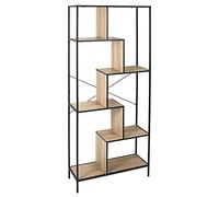 HOME DECO FACTORY Étagère Industrielle Edison en Fer et Bois 80 cm Noir