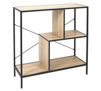 HOME DECO FACTORY – Étagère industrielle vintage Edison – Bois & métal 2 niveaux 79,5x80x30 cm Noir