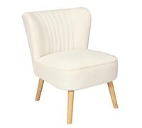 Home Deco Factory - Fauteuil Bouclette Érika HD7631 - Design moderne scandinave, Blanc 72 cm