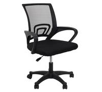 HOME DECO FACTORY Fauteuil de Bureau Réglable Design Moderne Noir | Polypropylène, fauteuil de bureau, hauteur réglable, assise confortable, télétravail ou études, à roulettes, noir