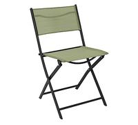 HOME DECO FACTORY, Lot de 4 Chaises de Jardin Pliable en Acier Elba, Polyester, Vert, Chaise de Jardin Pliable en Acier et Textile - pour Camping, Jardin, Balcon, terrasse - Toile
