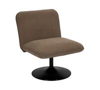 HOME DECO FACTORY Fauteuil Pivotant Jules Velours Côtelé 360° Marron | Polyester, fauteuil pivotant Jules, velours côtelé, rotation 360°, pied fer rond, salon, marron