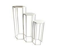 HOME DECO FACTORY Gigogne X3 Metal Blanc Mobilier Table Bureau Console Sellette Meuble Entree, 60x30x26 cm HD6220