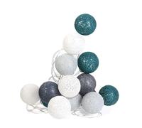 HOME DECO FACTORY Groupe CMP - Guirlande de 20 Boules LED - Couleur Bleu foncé, Gris - LA10284