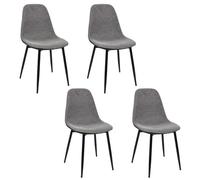 HOME DECO FACTORY - HD0001 Lot de 4 Chaises Memphis - Mobilier Moderne - Assise Confortable - Dimensions 44,5x85,5x52,7 Cm - Hauteur Assise 47,5 Cm - Couleur Gris Noir