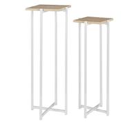 The Home Deco Factory Sellette Loka métal et bois blanc – Lot de 2