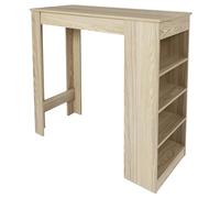 The home deco factory Table de bar Cheers mange-debout avec étagère Beige 115 cm