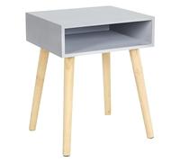 HOME DECO FACTORY - HD0056 - Table De Chevet Niche Gris, Chambre, Table de Nuit