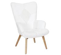 HOME DECO FACTORY - HD0060 Fauteuil Helsinki Patchwork - Mobilier D'Assise - Canapé et Fauteuil - 65 x 100 x 74 cm - Hauteur Assise 24 cm - Couleur Blanc Beige Marron