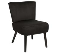 HOME DECO FACTORY, HD0070, Fauteuil Crapaud Giulia Noir, Lounge Edition, Mobilier, Assise, canapé et Fauteuil, 55x76x63 cm, Hauteur Assise 45 cm, Noir