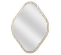 HOME DECO FACTORY - HD0115 Miroir Déco Losange en Bois Brut - Design Unique et Élégant - Idéal Salon ou Chambre - Facile à Installer et Entretenir - H60 cm - Marron