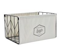 HOME DECO FACTORY - HD0124 Bac de Rangement Pliable Taille M - Design Moderne - Gain de Place - Facile à Nettoyer - Polyvalent pour Jouets Vêtements Livres - Noir Beige