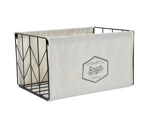 HOME DECO FACTORY - HD0124 Bac de Rangement Pliable Taille M - Design Moderne - Gain de Place - Facile à Nettoyer - Polyvalent pour Jouets Vêtements Livres - Noir Beige